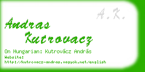 andras kutrovacz business card